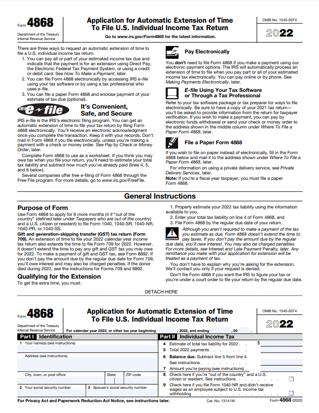 What is IRS Form 4868? what-is-irs-form-4868