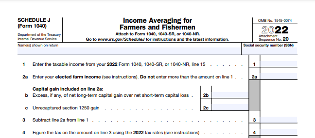 What Is Irs Form 1040 Schedule J