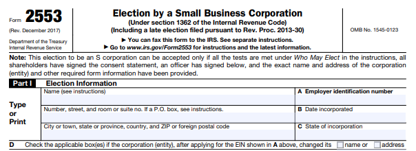 What Is Irs Form 2553